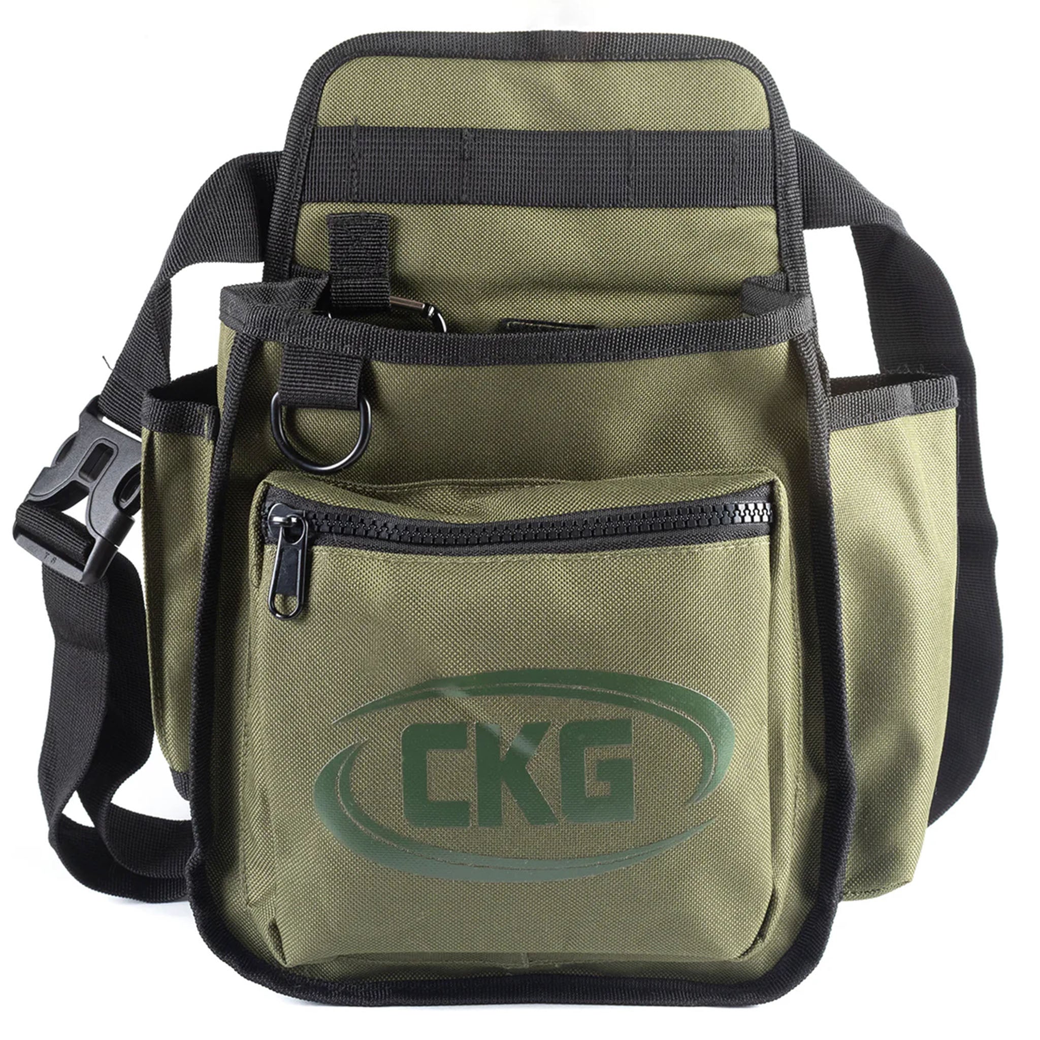 Metal detecting waist pouch with pinpointer holster
